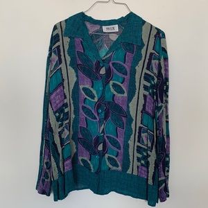 Vintage Maygene Long Sleeve Button Down Blouse